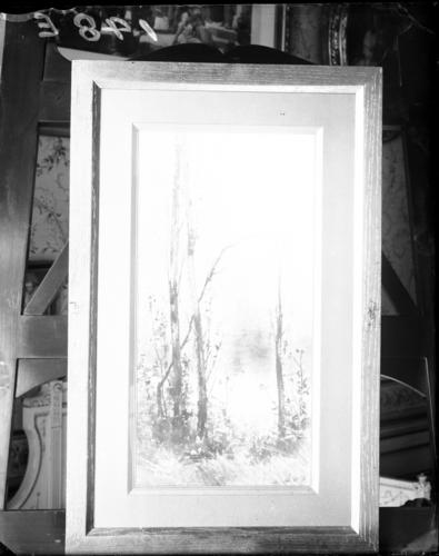 Glass plate negative of a painting Glass plate negative of a painting