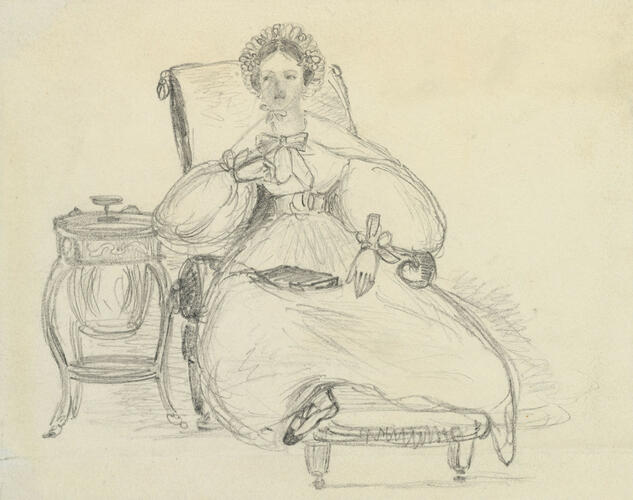 Sketch of a lady seated on a chaise-longue Sketch of a lady seated on a chaise-longue