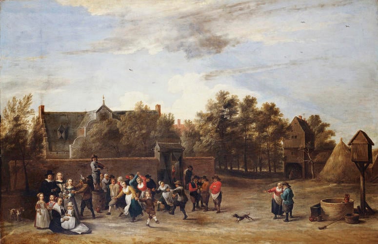 Peasants Dancing outside a Country House