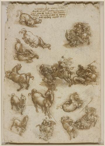 Horses, St George fighting the Dragon, and a lion Horses, St George fighting the Dragon, and a lion