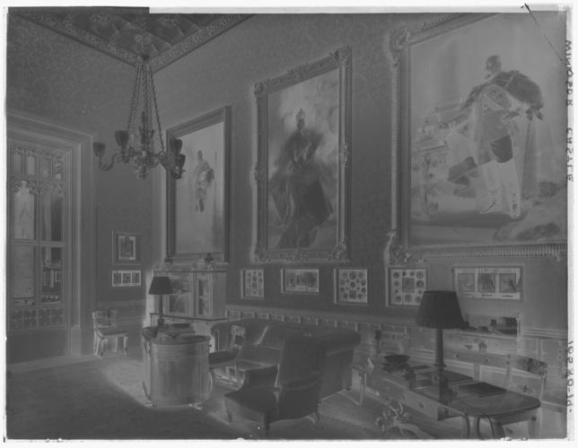 Glass plate negative of the Sitting Room, Lancaster Tower, negative no 79 Glass plate negative of the Sitting Room, Lancaster Tower, negative no 79