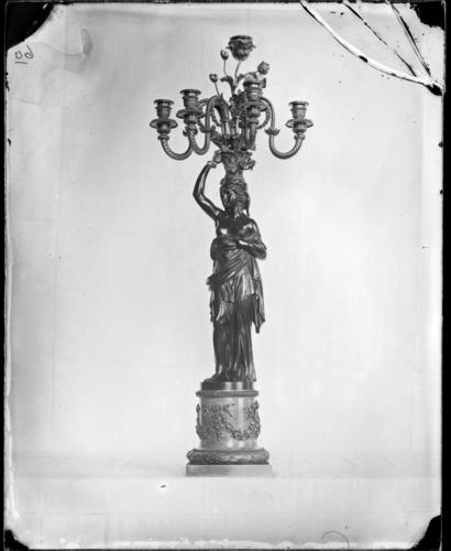 Glass plate negative of candelabra Glass plate negative of candelabra