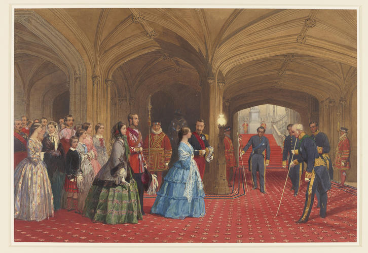 The reception of the Emperor and Empress of the French at Windsor Castle, 16 April 1855 The reception of the Emperor and Empress of the French at Windsor Castle, 16 April 1855