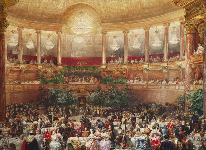 The supper in the Salle de Spectacle, Versailles, 25 August 1855 The supper in the Salle de Spectacle, Versailles, 25 August 1855