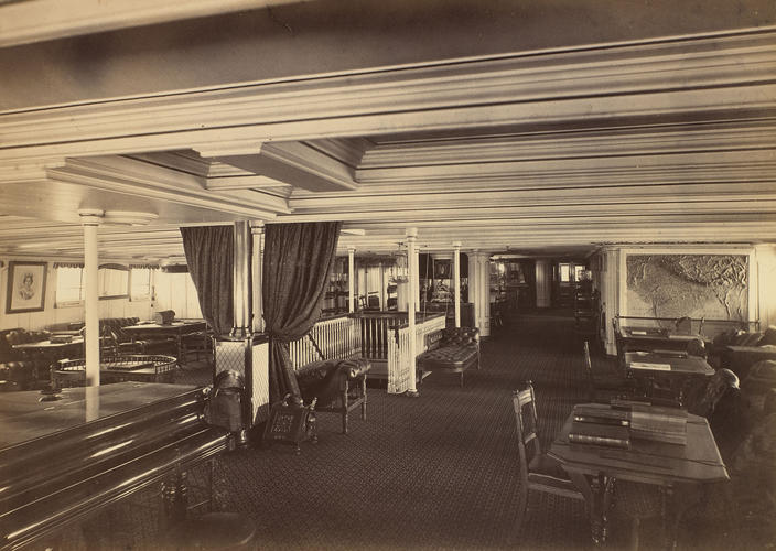 Saloon, HMS Serapis : Prince of Wales Tour of India 1875-6 Saloon, HMS Serapis : Prince of Wales Tour of India 1875-6