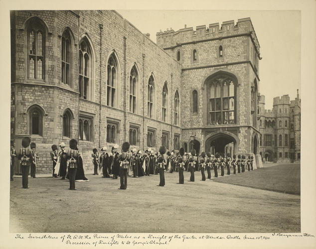 The investiture of Edward, Prince of Wales, later King Edward VIII (1894-1972) as a Knight of the Garter