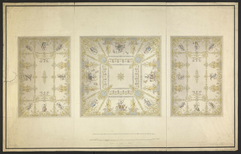 Ceiling design for the White Hall, Mikhailovsky Palace, St Petersburg