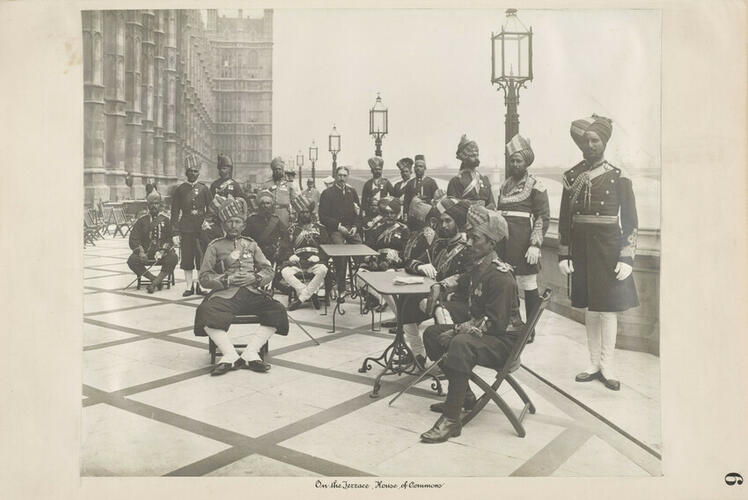 Indian officers on the terrace at the House of Commons