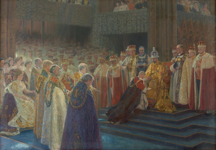 The Coronation of King George V; Edward, Prince of Wales doing Homage