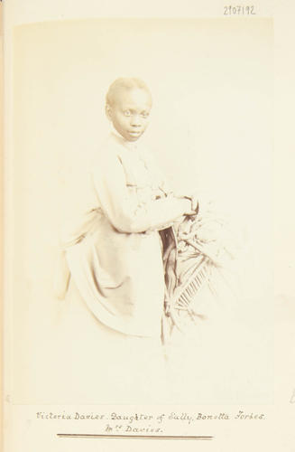 Victoria Davies. Daughter of Sally [Sarah] Bonetta Forbes, Mrs. Davies [Photographic Portraits Vol. 4/62 1861-1876]