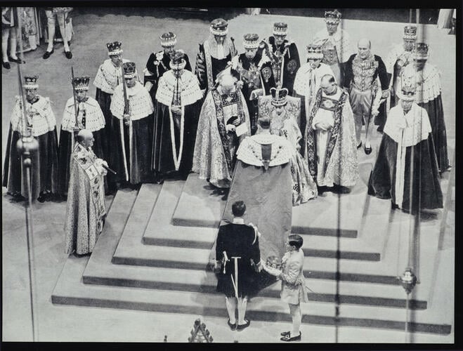 The Coronation, HRH The Duke of Edinburgh pays homage to Queen Elizabeth II, 1953