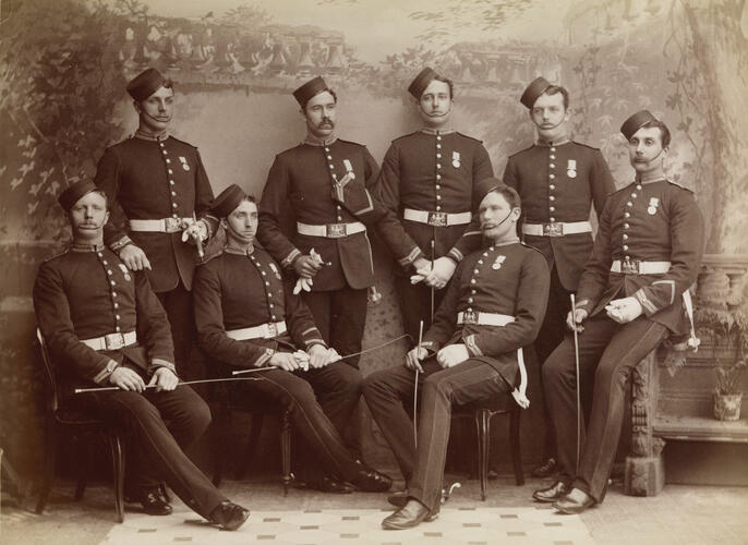 Wounded soldiers from the Royal Horse Guards who served in the Anglo-Egyptian War