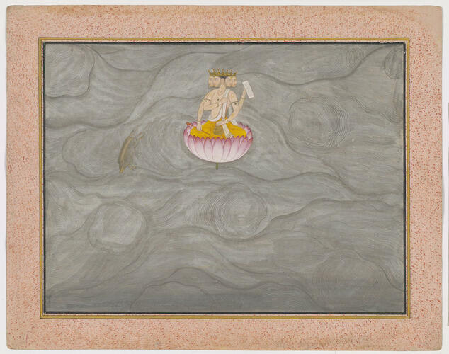Bhagavata Purana भागवत पुराण (Tales of the Supreme Lord): Varaha, the boar incarnation of Vishnu, appears from Brahma's nostril after the earth is inundated by a flood