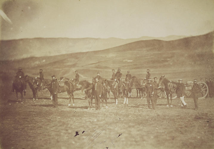 Men with horses in open country. [taken from contents list]. [Crimean War photographs by Robertson]