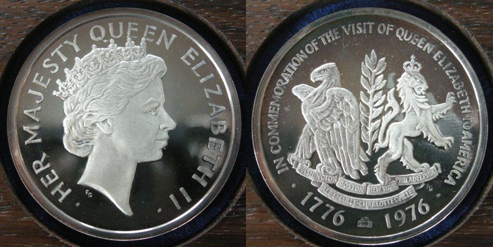 U. S. A. Medal commemorating the visit of H. M. The Queen to the United States, July 1976 U. S. A. Medal commemorating the visit of H. M. The Queen to the United States, July 1976