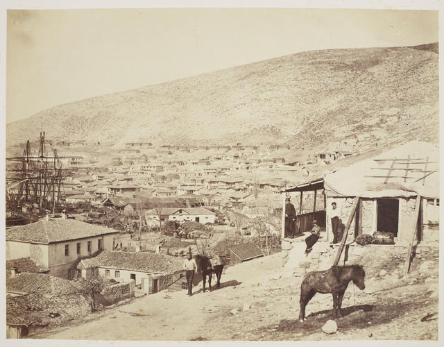Town of Balaklava with pony in front