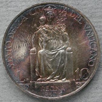 Vatican City. 10 Lire, 1929