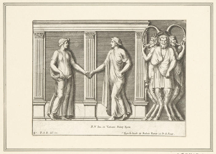 Master: The stucchi of the Raphael Loggia
Item: Two nymphs dancing in a portico