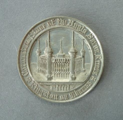 Medal commemorating the inauguration of the Monument for the Coronation Stone of the Anglo-Saxon Kings at Kingston-upon-Thames Medal commemorating the inauguration of the Monument for the Coronation Stone of the Anglo-Saxon Kings at Kingston-upon-Thames