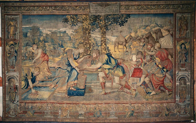 Master: The Story of Abraham Series
Item: Eliezer and Rebekah at the Well, Genesis Ch. 24, v. 15-18 Master: The Story of Abraham Series
Item: Eliezer and Rebekah at the Well, Genesis Ch. 24, v. 15-18