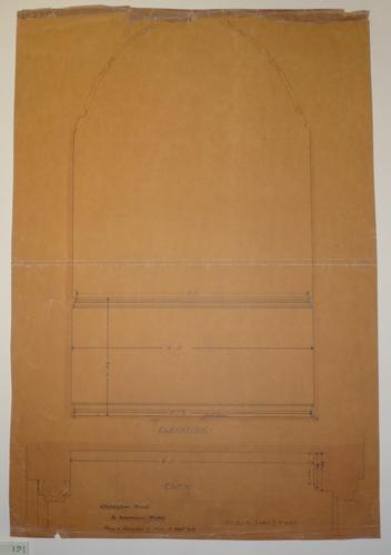 St Mildred's church, Whippingham: plan and interior elevation of the mortuary chapel St Mildred's church, Whippingham: plan and interior elevation of the mortuary chapel