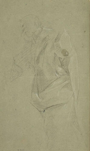 Recto: A study for a kneeling monk. Verso: A study for a standing male figure Recto: A study for a kneeling monk. Verso: A study for a standing male figure
