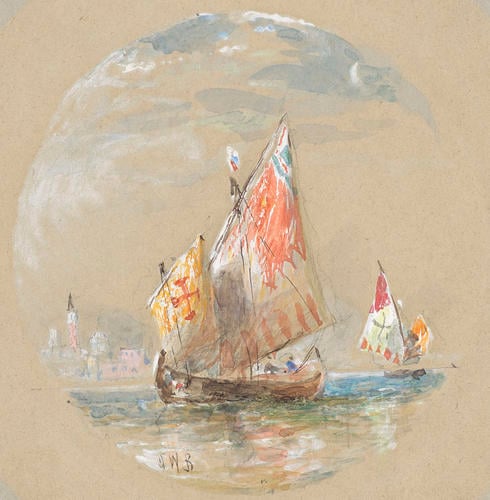 Four Studies of Venetian craft and sailing ships
