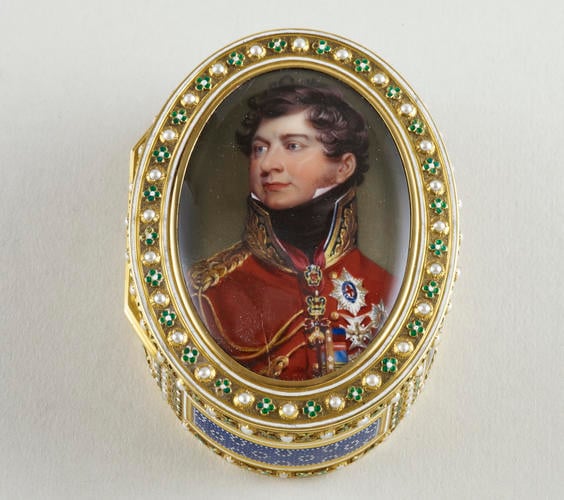 Snuff box with inset miniature of George IV (1762-1830), when Prince Regent