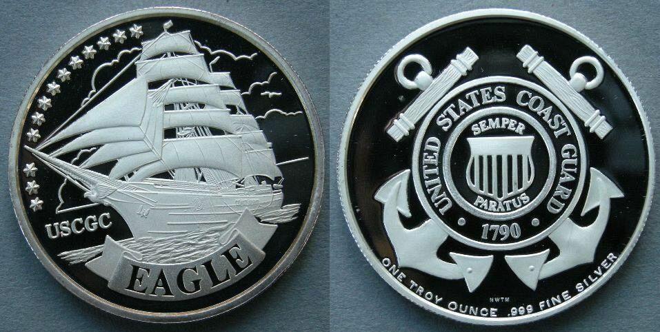 U. S. A. Medal commemorating the U. S. Coast Guard training ship 'Eagle' U. S. A. Medal commemorating the U. S. Coast Guard training ship 'Eagle'