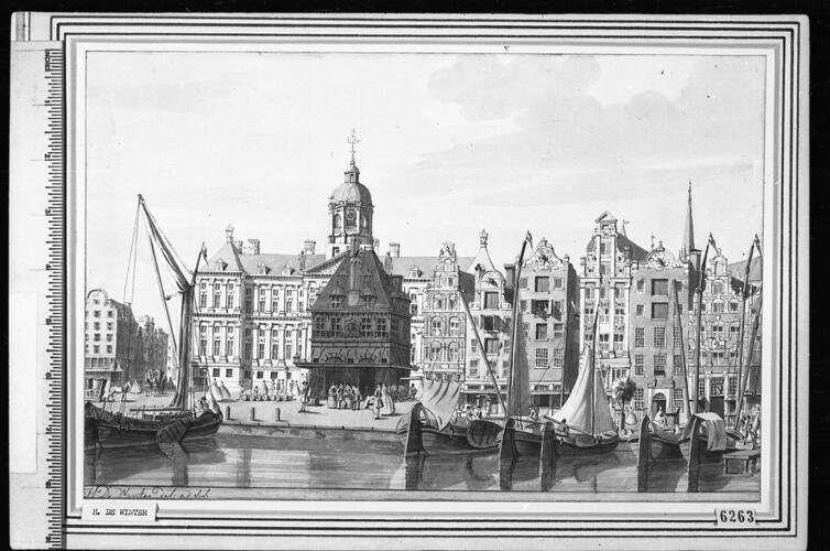 The Koninklijk Paleis with the Waag and Damrak, Amsterdam