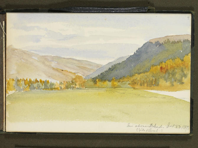Master: Queen Victoria's Sketch Book 1872-3
Item: View of a valley from the Girl's School