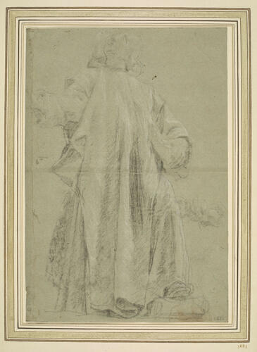 Recto: A study of a monk. Verso: Studies of draperies Recto: A study of a monk. Verso: Studies of draperies