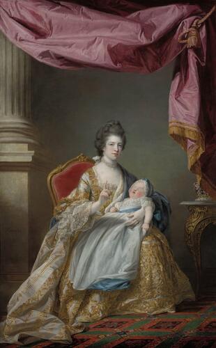 Queen Charlotte (1744-1818) with the Infant Charlotte, Princess Royal (1766-1828)