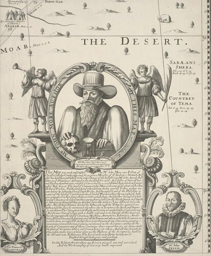 Map of Canaan (part of) with portrait of John More