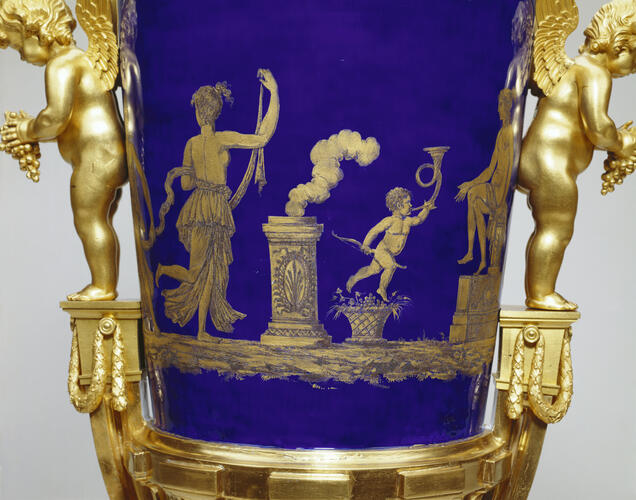 Master: Vase à pied de globe or vase chinois