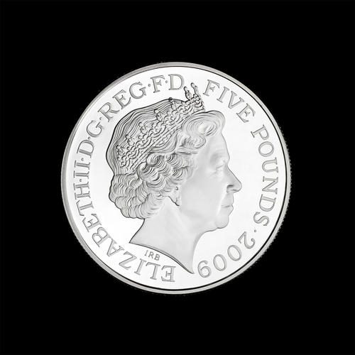 Great Britain Elizabeth II proof £5 crown, 2009, commemorating Sir Isaac Newton; from the 'Mind' series Great Britain Elizabeth II proof £5 crown, 2009, commemorating Sir Isaac Newton; from the 'Mind' series