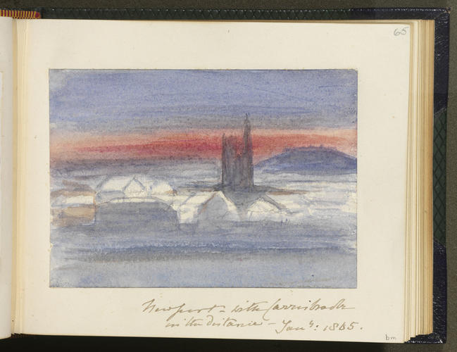Master: SKETCHES FROM NATURE V. R. 1862 TO 1864
Item: Newport with Carrisbrook in the distance