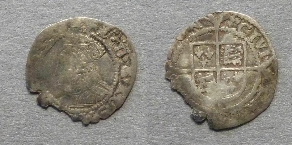 England. Elizabeth I. Hammered coinage penny, mintmark cross-crosslet
