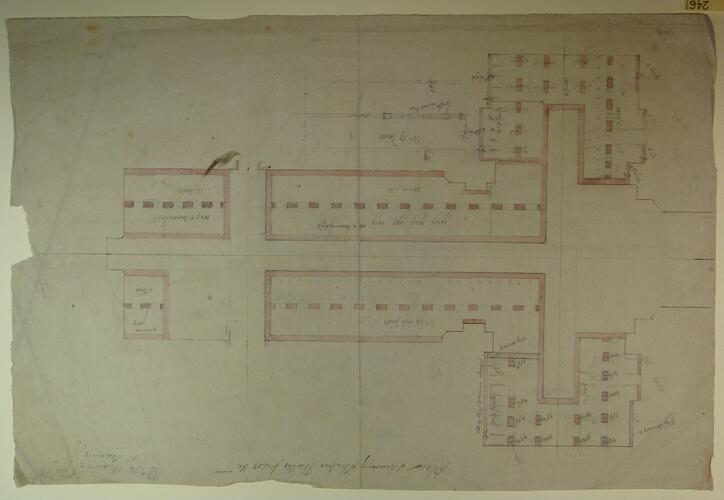 St Mildred's church, Whippingham: plan of the nave and transept sleeper walls St Mildred's church, Whippingham: plan of the nave and transept sleeper walls