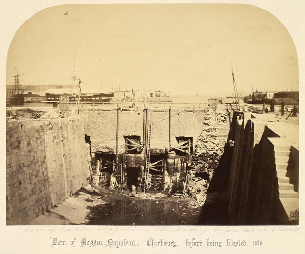Dam of Bassin Napoleon, Cherbourg, before being blasted