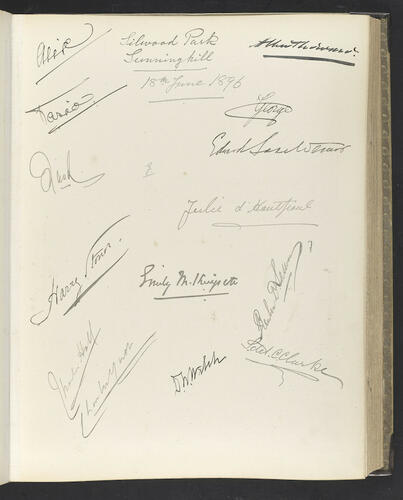 Autographs of house guests at Silwood Park, Sunningdale Autographs of house guests at Silwood Park, Sunningdale