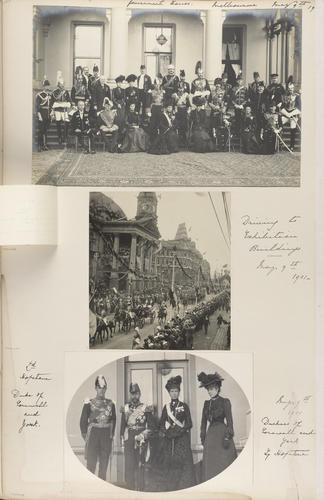 Group photograph taken outside Government House, Melbourne, 9 May 1901