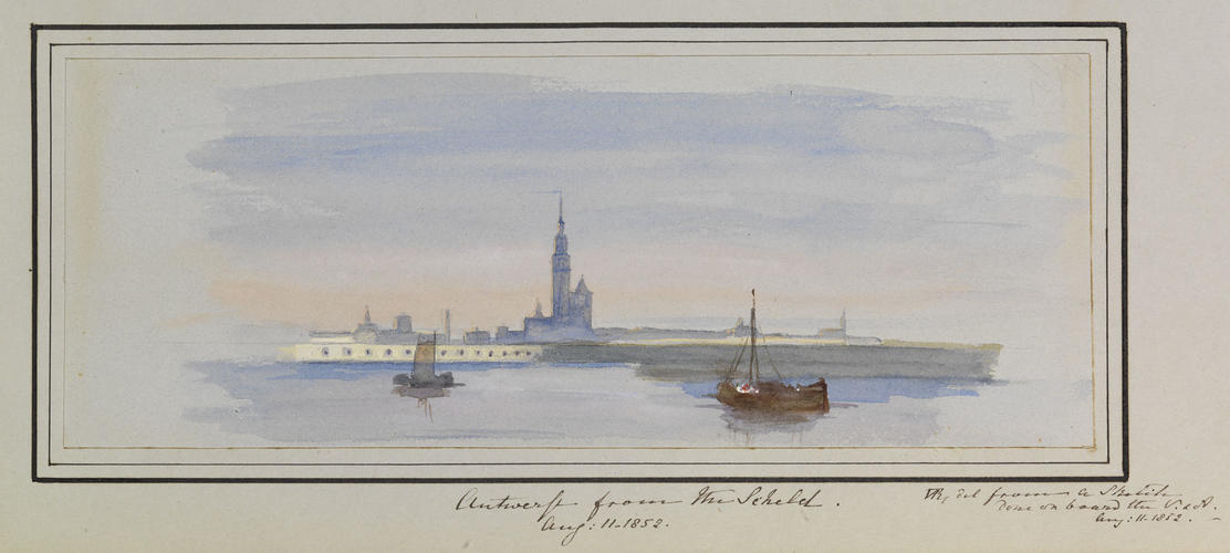 Master: Queen Victoria's Sketchbook 1848-1854
Item: Antwerp from the Schelde