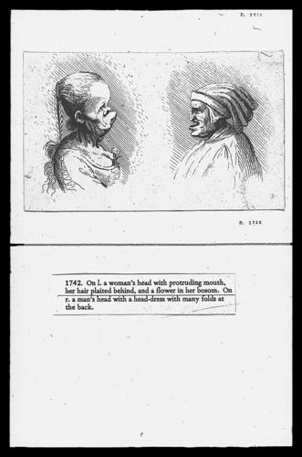 Woman's and man's heads Woman's and man's heads