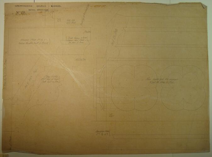 St Mildred's church, Whippingham: chancel detail drawing no. 8 St Mildred's church, Whippingham: chancel detail drawing no. 8