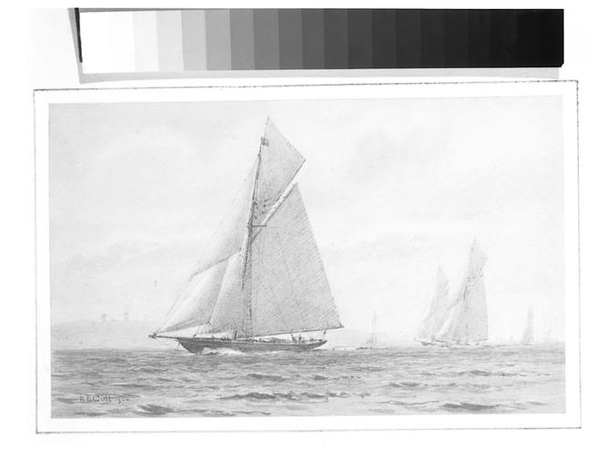 Britannia racing yacht off East Cowes Britannia racing yacht off East Cowes