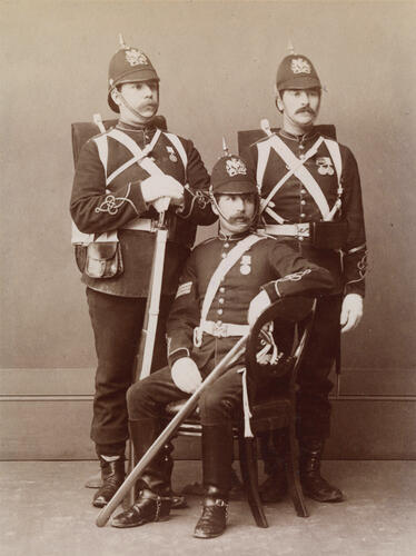 Three soldiers from the Royal Engineers who served in the Anglo-Egyptian War Three soldiers from the Royal Engineers who served in the Anglo-Egyptian War