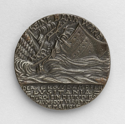 GREAT BRITAIN. British copy of a German medal commemorating the sinking of the Lusitania