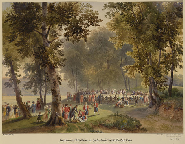 Royal visit to Louis-Philippe: open air luncheon at Ste Catherine-a-Garde-Chasse. 6 September 1843