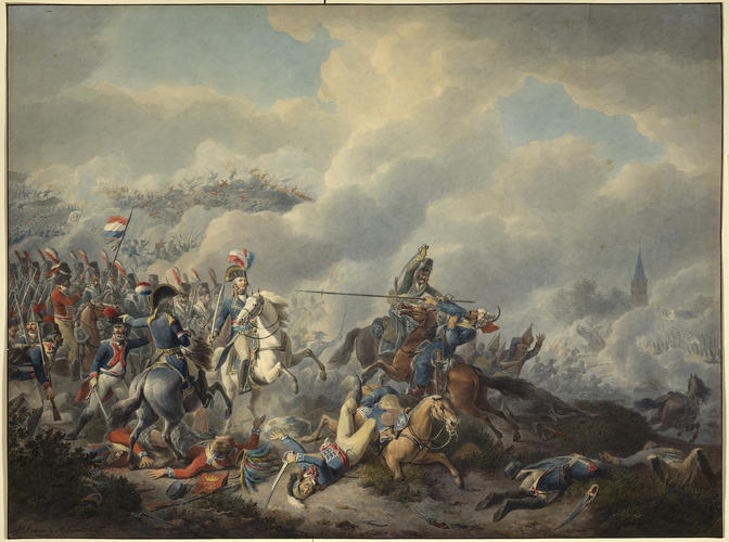 Scenes from the Helder Expedition. The French General Brune attacked by a Cossack, 1799